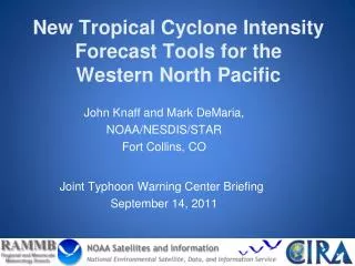 New Tropical Cyclone Intensity Forecast Tools for the Western North Pacific