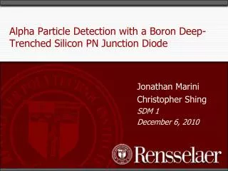 Alpha Particle Detection with a Boron Deep-Trenched Silicon PN Junction Diode