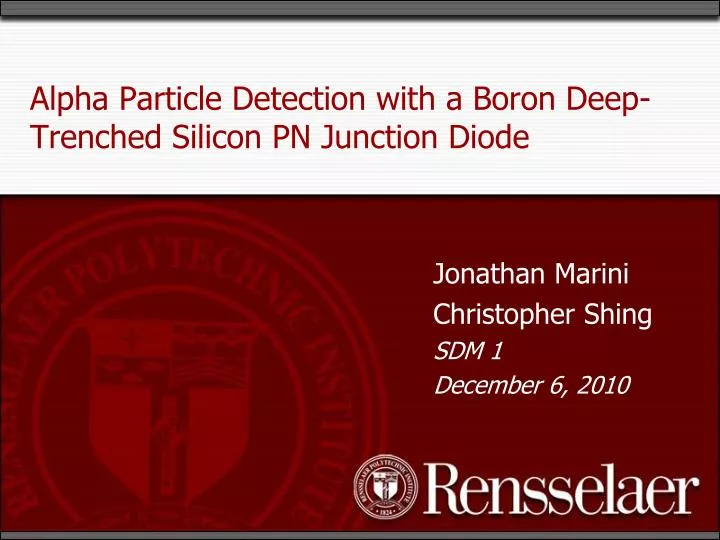 alpha particle detection with a boron deep trenched silicon pn junction diode