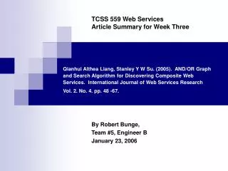 TCSS 559 Web Services Article Summary for Week Three