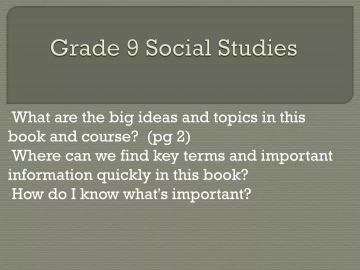 grade 9 social studies