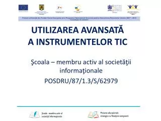 utilizarea avansat a instrumentelor tic