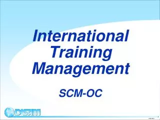 International Training Management SCM-OC