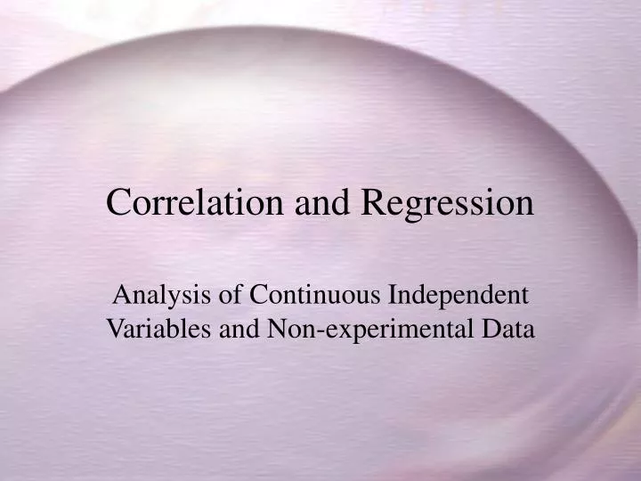 correlation and regression