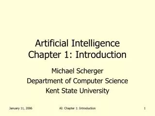 Artificial Intelligence Chapter 1: Introduction