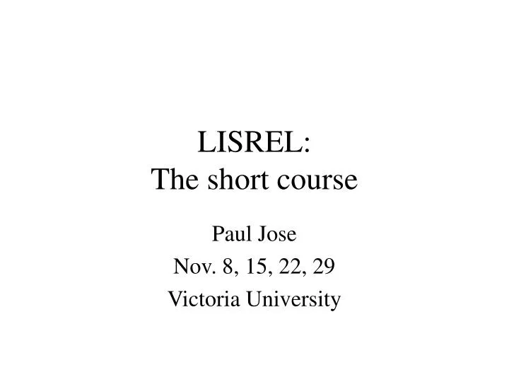 lisrel the short course
