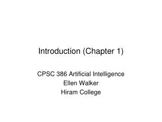 Introduction (Chapter 1)