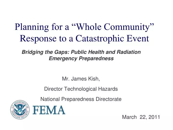 planning for a whole community response to a catastrophic event