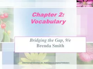 Chapter 2: Vocabulary