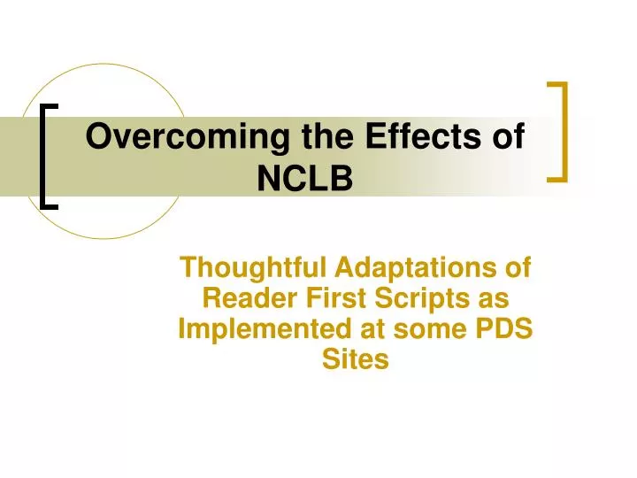 overcoming the effects of nclb
