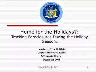 Home for the Holidays?: Tracking Foreclosures During the Holiday Season.