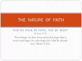 the nature of faith