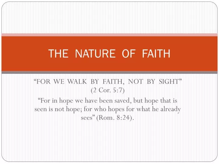 the nature of faith