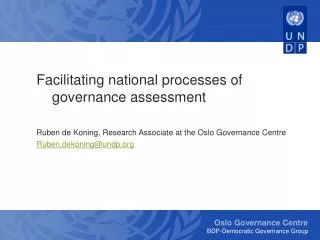 Facilitating national processes of governance assessment