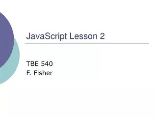 JavaScript Lesson 2