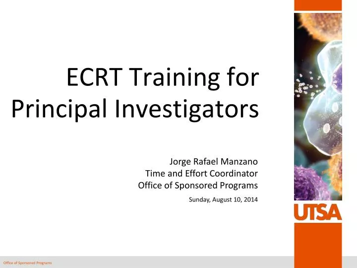 ecrt training for principal investigators