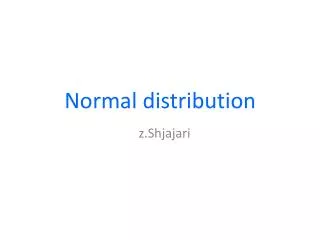 normal distribution