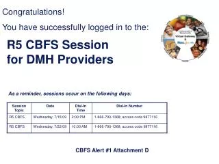 R5 CBFS Session for DMH Providers