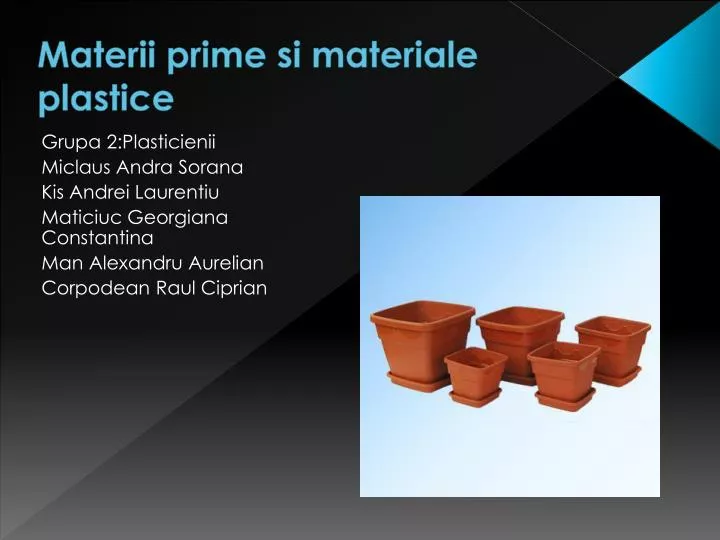 materii prime si materiale plastice