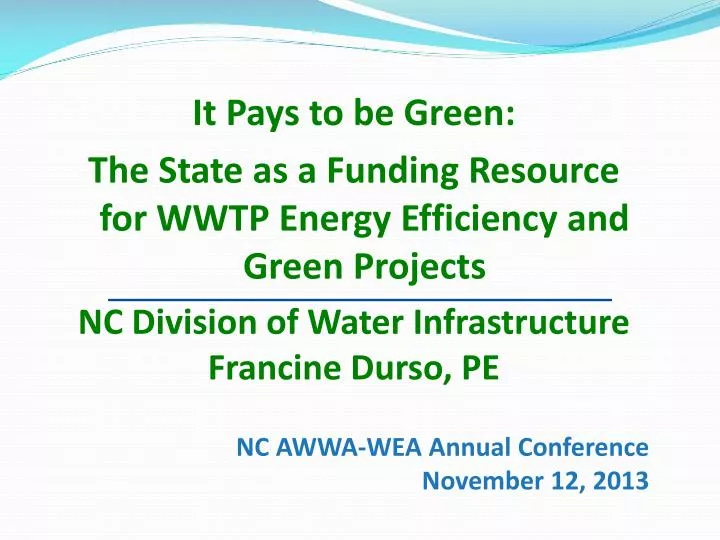 nc awwa wea annual conference november 12 2013