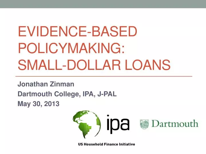 evidence based policymaking small dollar loans