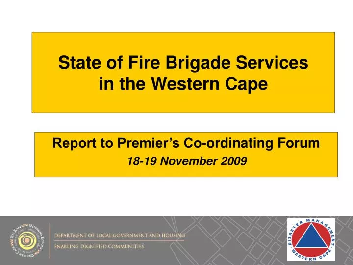 state of fire brigade services in the western cape