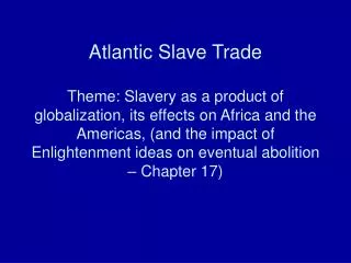 History of African Slavery