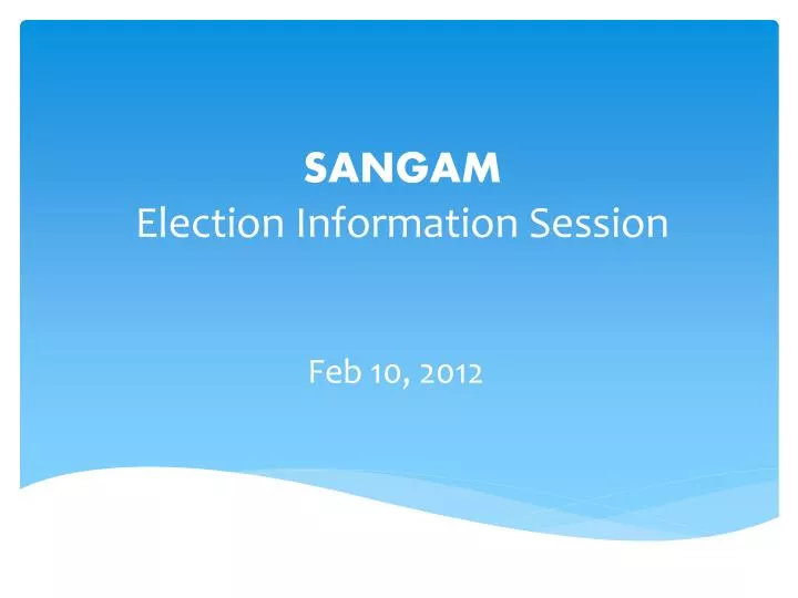 sangam election information session