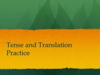 Tense and Translation Practice