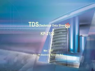 TDS (Technical Data Sheet) KP-2100