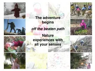 The adventure begins off the beaten path Nature experiences with all your senses