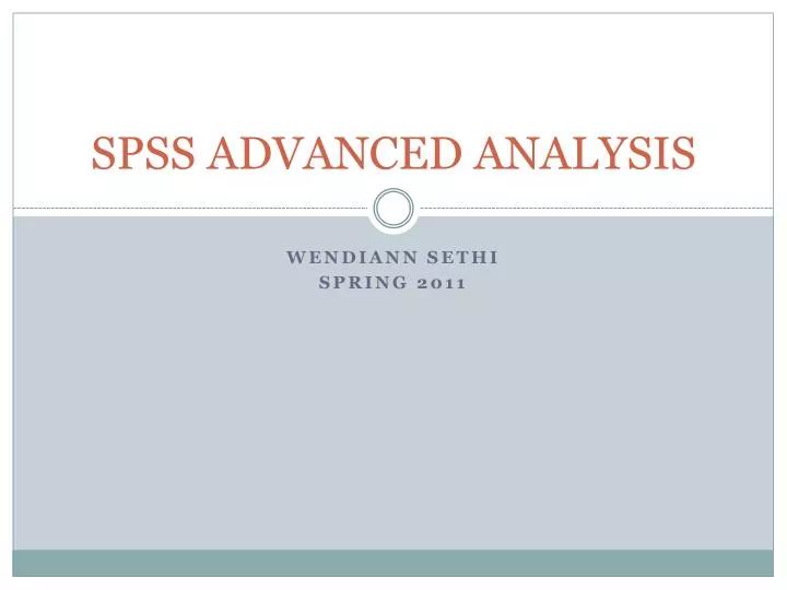 spss advanced analysis