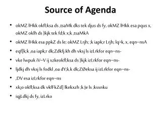 source of agenda