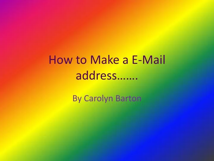 how to make a e mail address