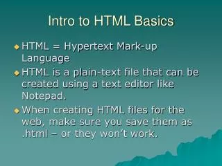 intro to html basics