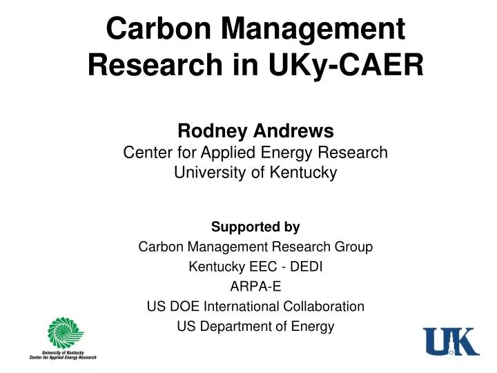 carbon management research in uky caer