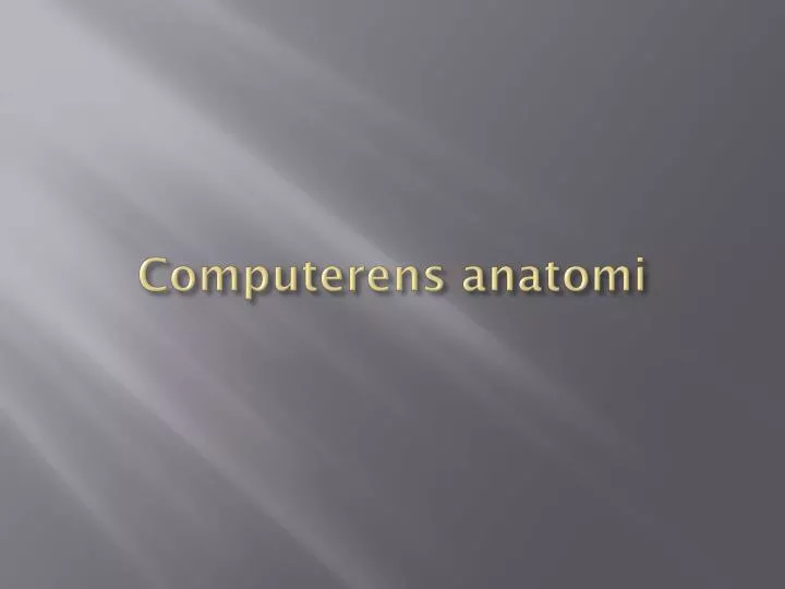 computerens anatomi