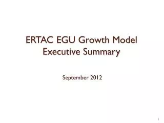 ERTAC EGU Growth Model Executive Summary