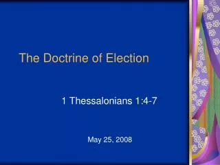 The Doctrine of Election