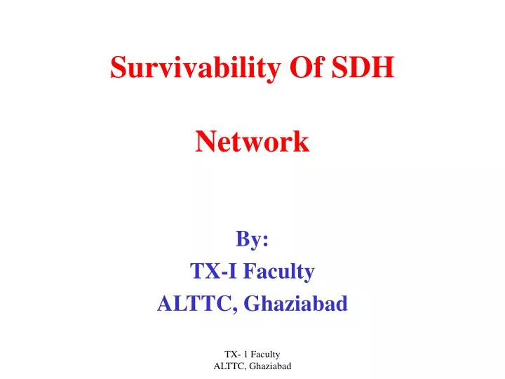 survivability of sdh network