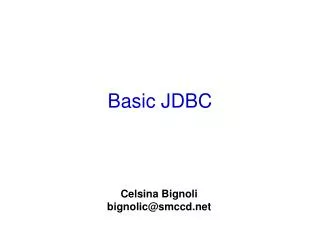 Basic JDBC