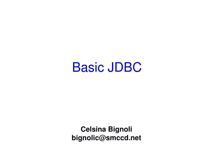 basic jdbc