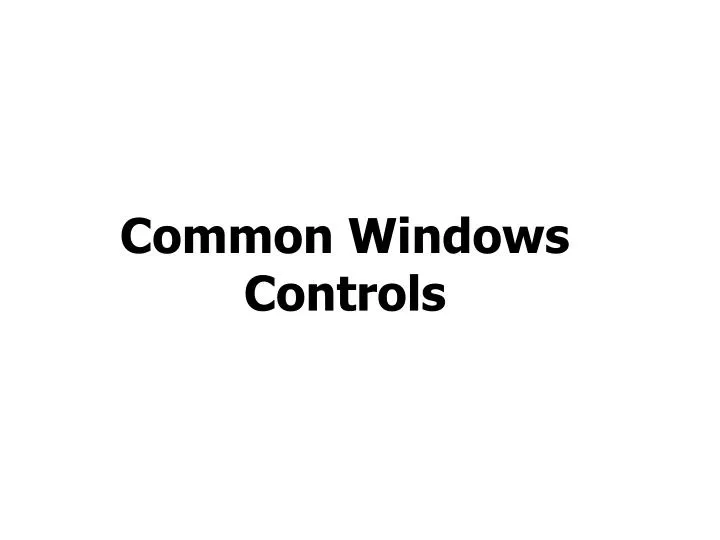 common windows controls