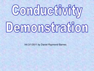 Conductivity Demonstration