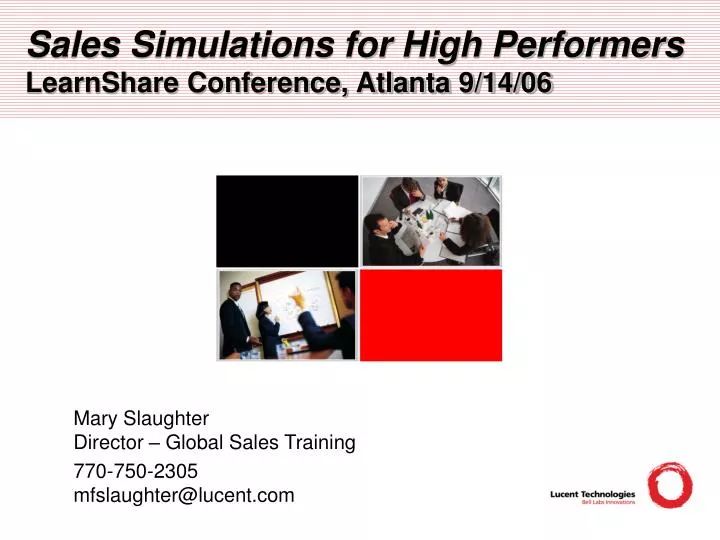 sales simulations for high performers learnshare conference atlanta 9 14 06