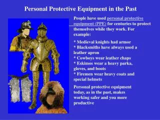 Personal Protective Equipment in the Past