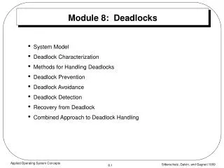 Module 8: Deadlocks