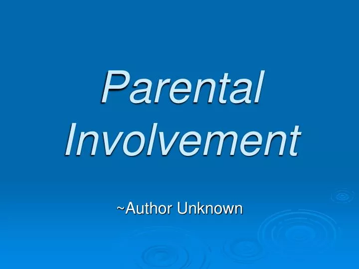 parental involvement