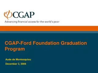 CGAP-Ford Foundation Graduation Program