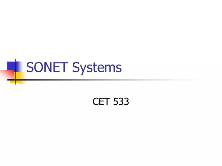 sonet systems